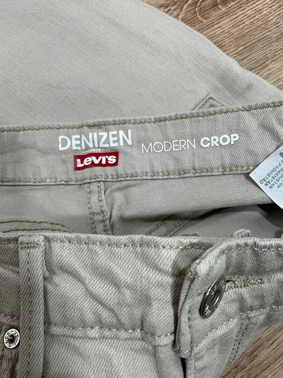 Short Levi's Modern Crop Preppy Femme 98% Coton Gris Slv018 – photo 12